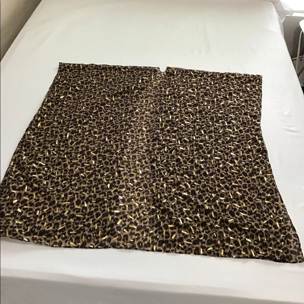 Jessica McClintock Brown Gold Animal Print Shawl